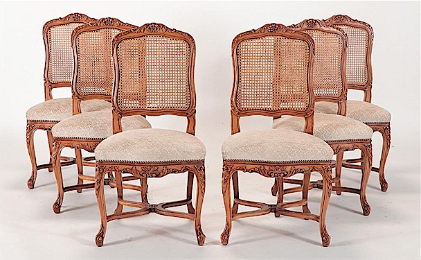 (6) French Cane-Back Dining Chairs