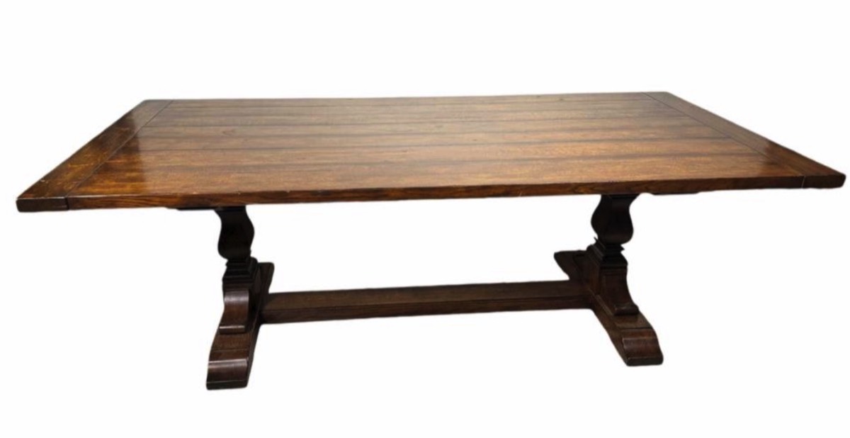 <b>French Provincial Style Solid Oak Table</b><br>approx. 30 T x 90 L x 44 D inches<br>circa early-20th cen., France 