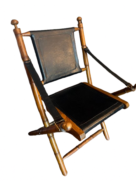 <b>British Folding Campaign Chairs</b><br> set of 4<br> circa 1900, England