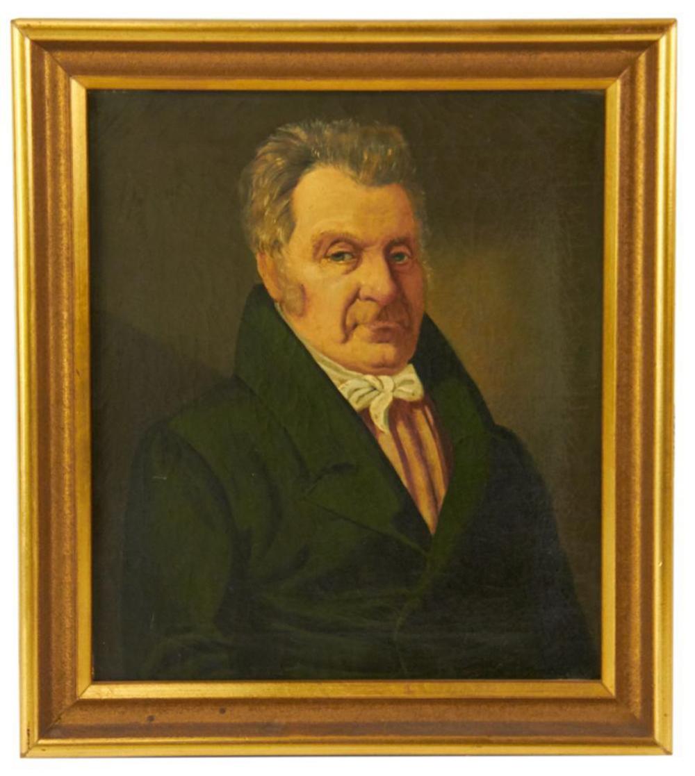 <b>Oil on Canvas Portrait</b><br> approx. 14 x 12 inches<br> Unsigned, circa 19th cen.