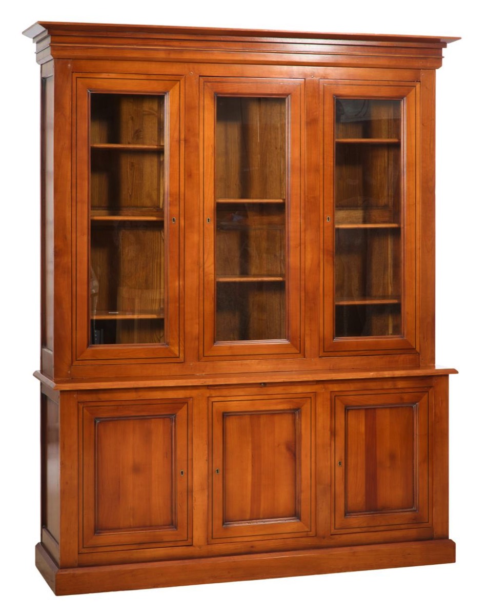 <b>Louis Philippe Style Cherry Bookcase</b><br>approx. 86.5 T x67 W x 19 inches <br>circa 20th cen., France 