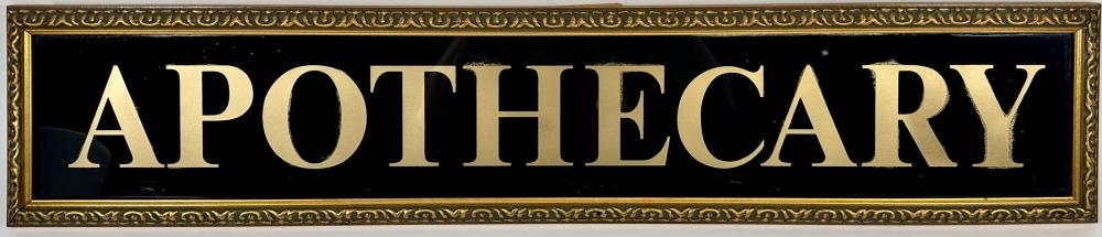 <b>Gilt-Painted Glass Sign</b>, approx. 8 x 37, c. 1900, USA