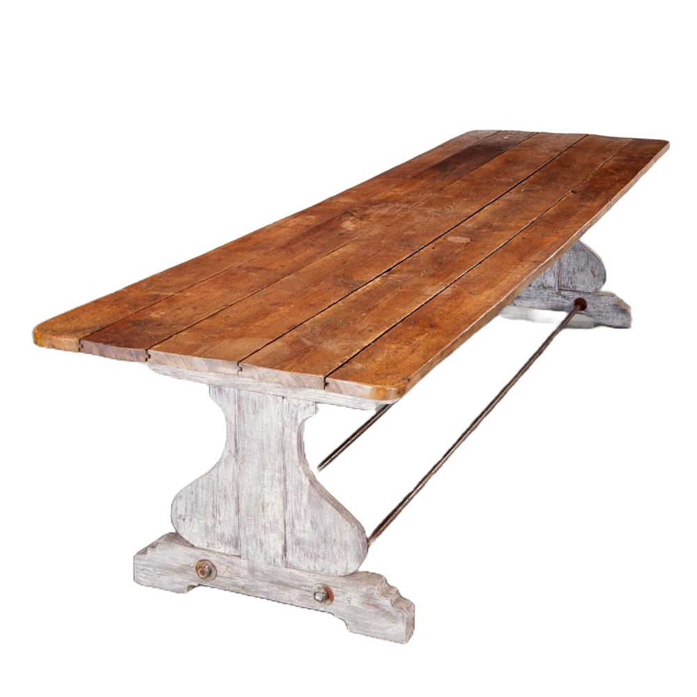 <b>Farmhouse Dining Table</b>, approx. 30 x 133 x 35, contemp., USA 
