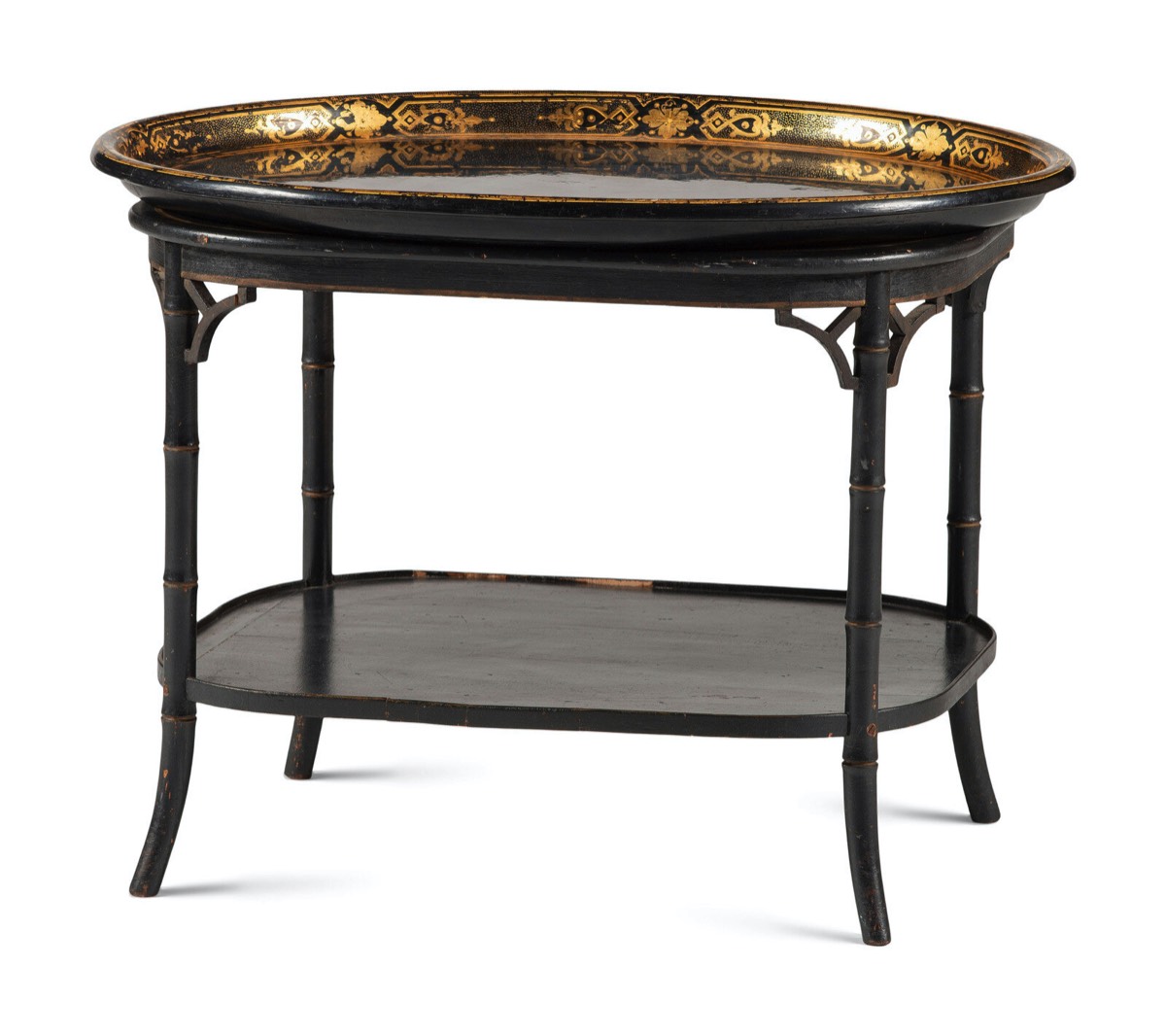 <b>English Ebonized Tray Table</b>, approx. 22 x 30 x24, c. mid-1800s 