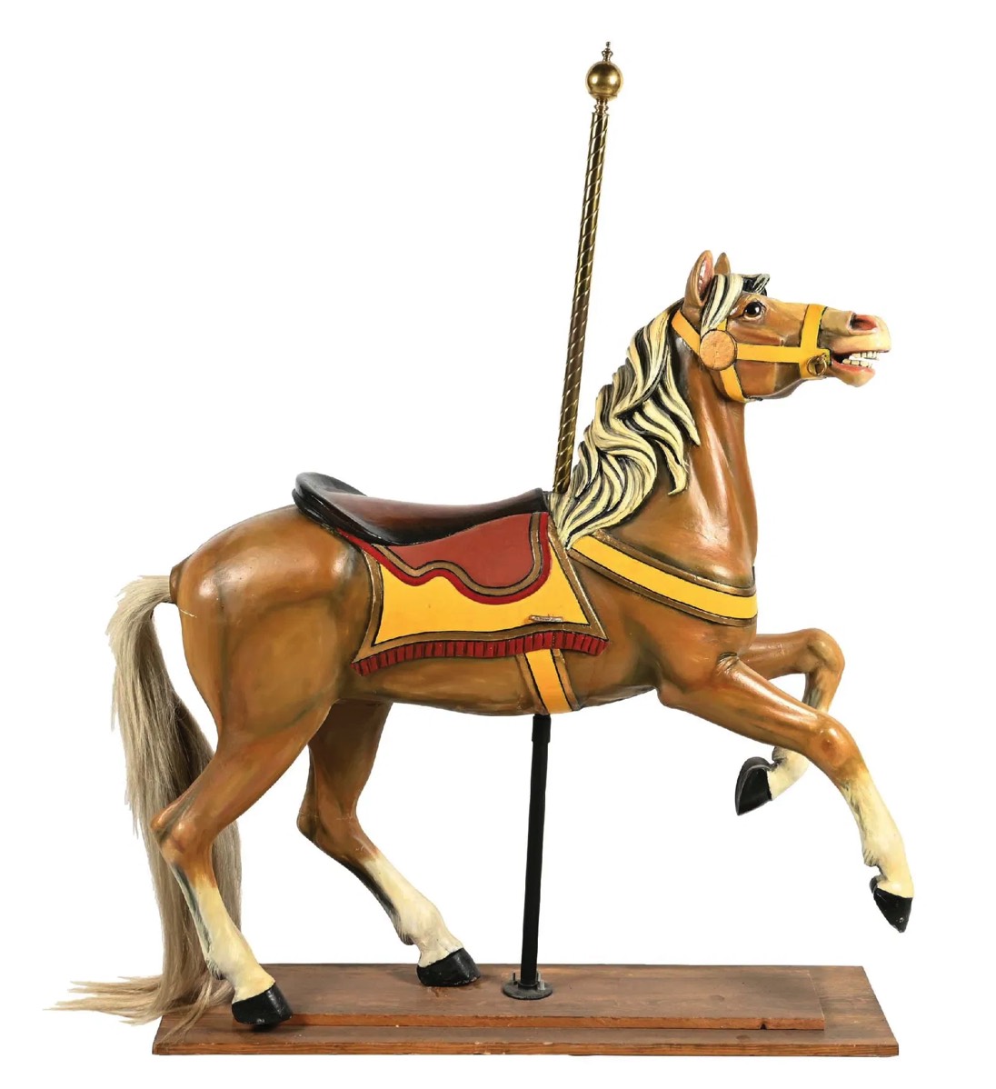 <b>Carousel Horse</b> (restored)<br>approx. 48 in. T x 64 in. L x 11 in.<br>circa 1930, USA 