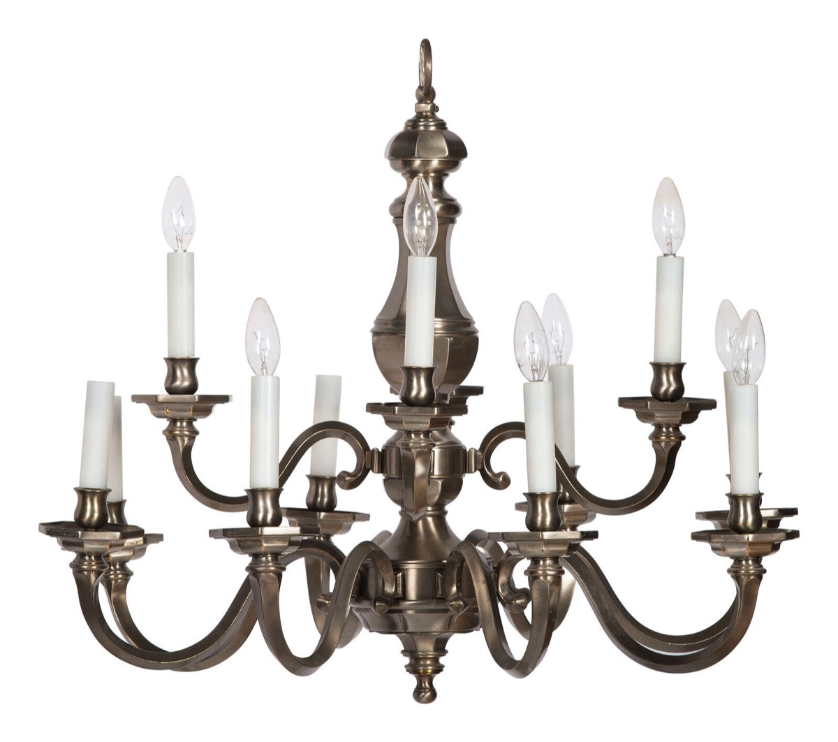 <b>Contemp. Nickel-Plated Chandelier</b>