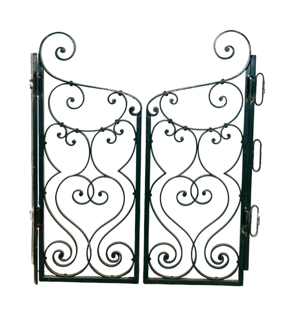 <b>French Wrought Iron Gates</b>, approx. 43 x 18/each, c. mid-20th c.