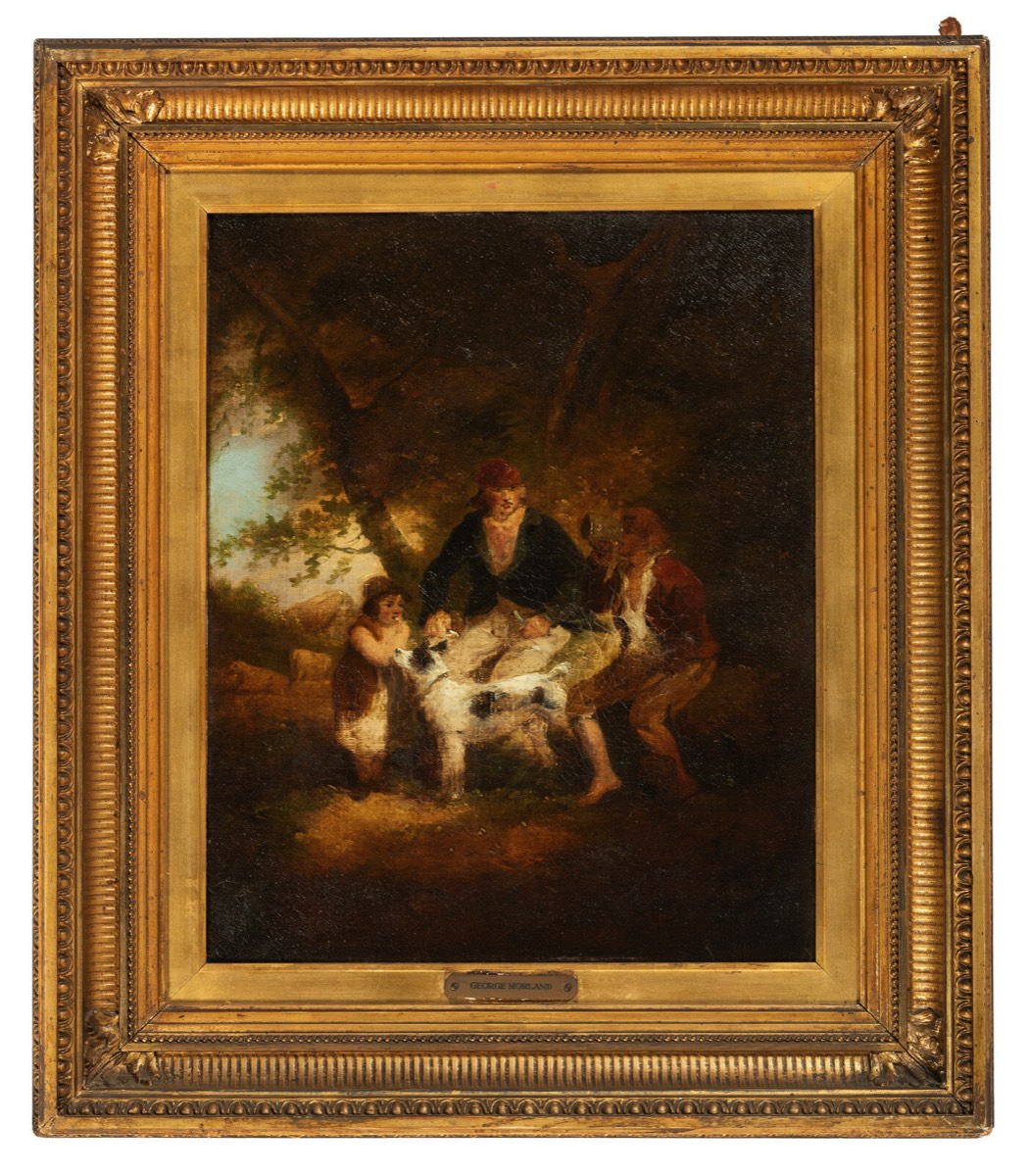 <b>Eng. Oil on Canvas</b>, approx. 18 x 14, c. 17th cen.