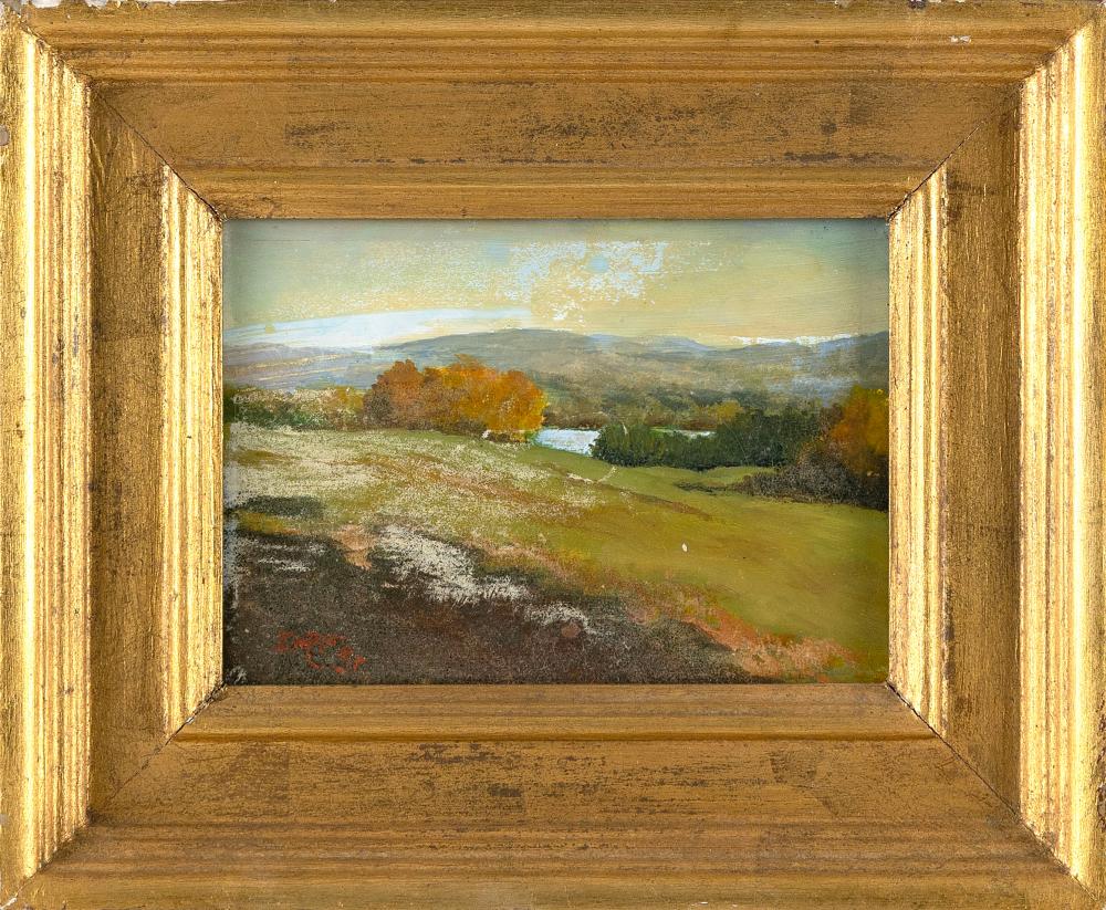 <b>VT Scene</b>, oil on panel, c. 20th cen., USA